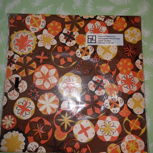 Vintage gift paper sheets psychedelic new old stock 70s - Picture 2 of 2